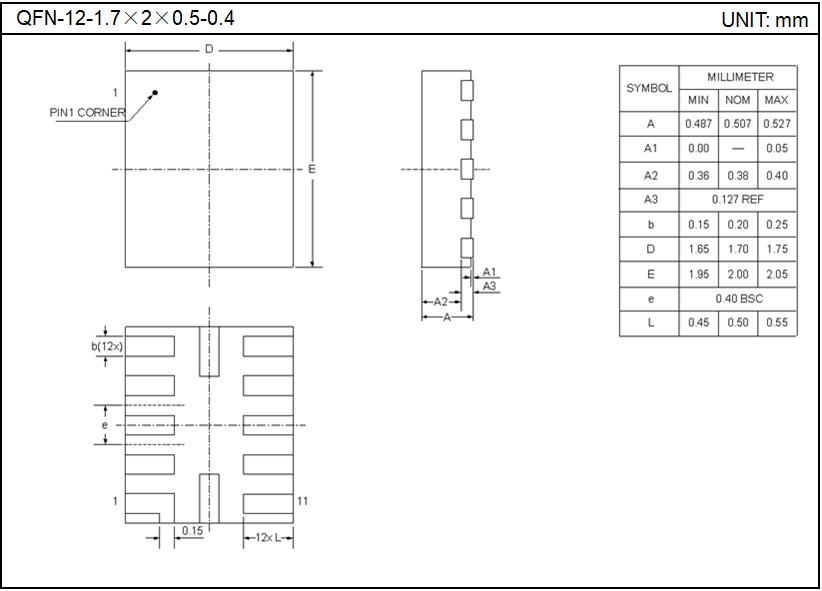 QFN-12-1.7×2×0.5-0.4